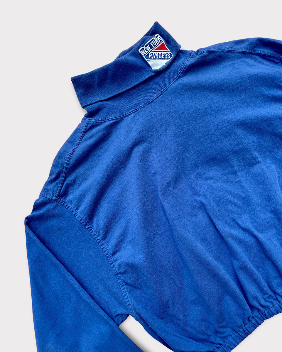 Vintage Blue NY Rangers Turtleneck Crop Top (M/L) FYRE VINTAGE