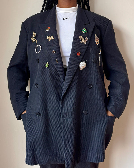 Vintage Rework Brooch Blazer 1