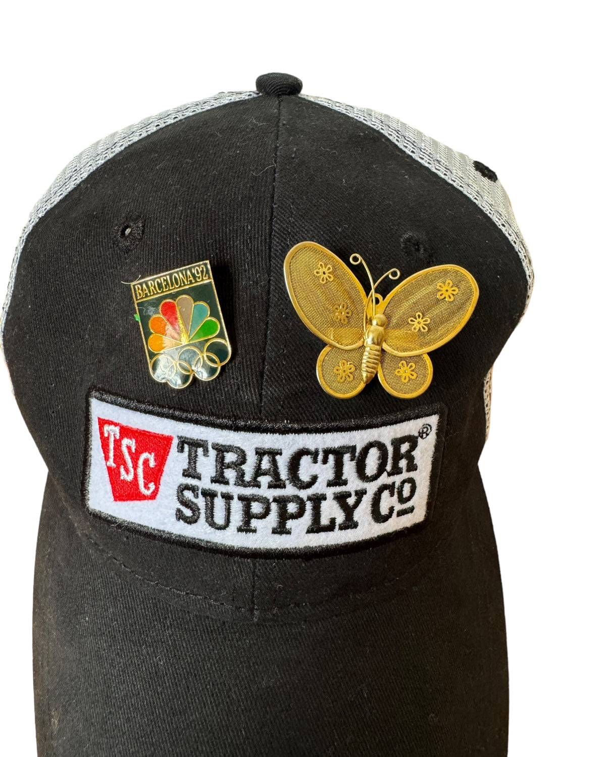 Vintage Rework Broach Tractor Trucker Hat