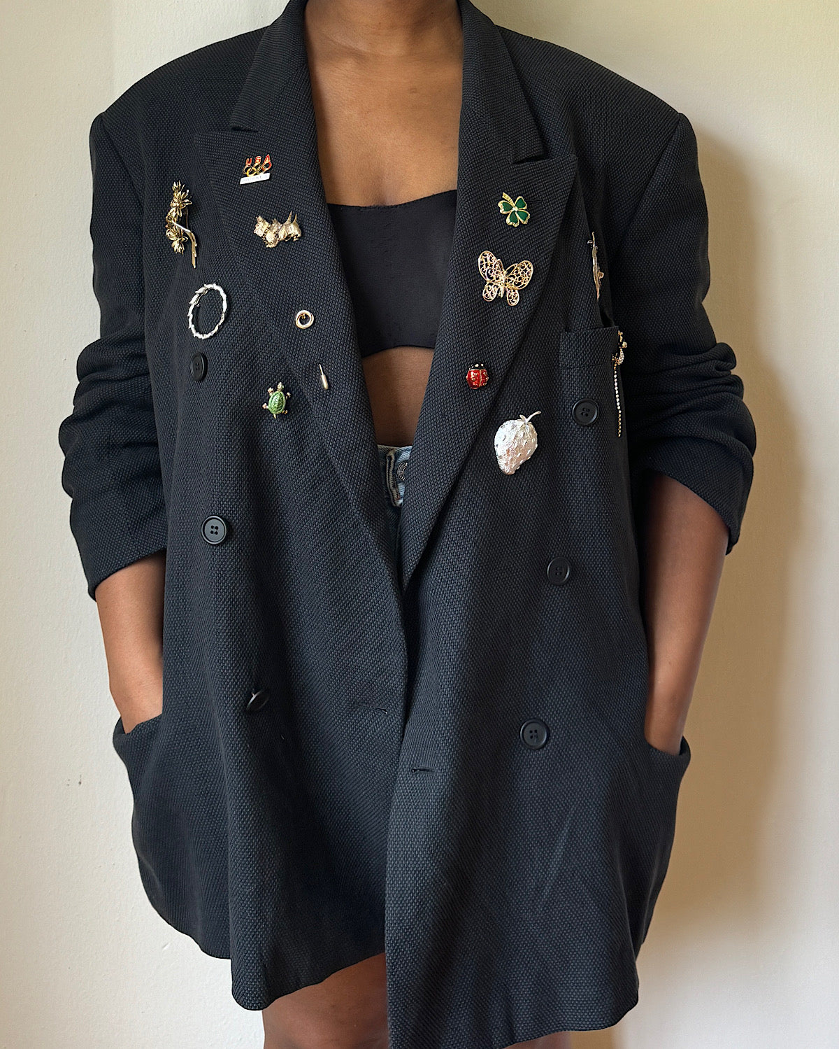 Vintage Rework Broach Armani Blazer