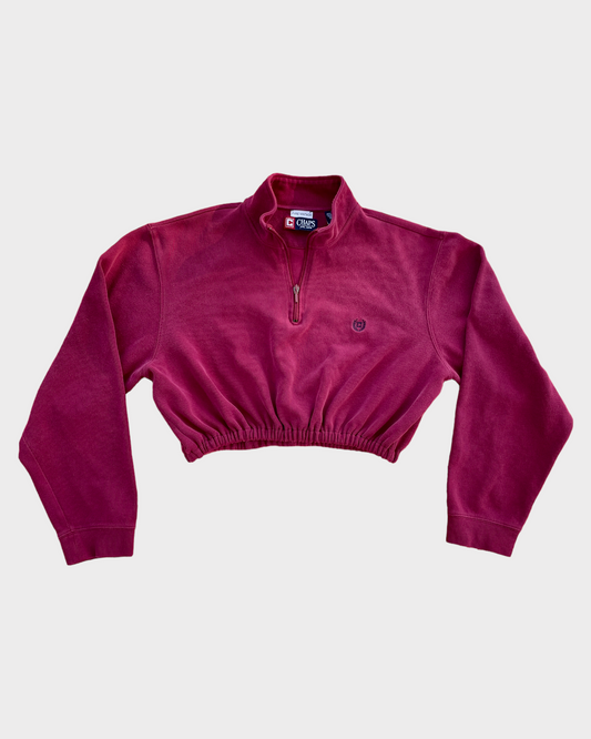 Reworked Chaps Burgundy Crop Pullover Sweater (M/L)