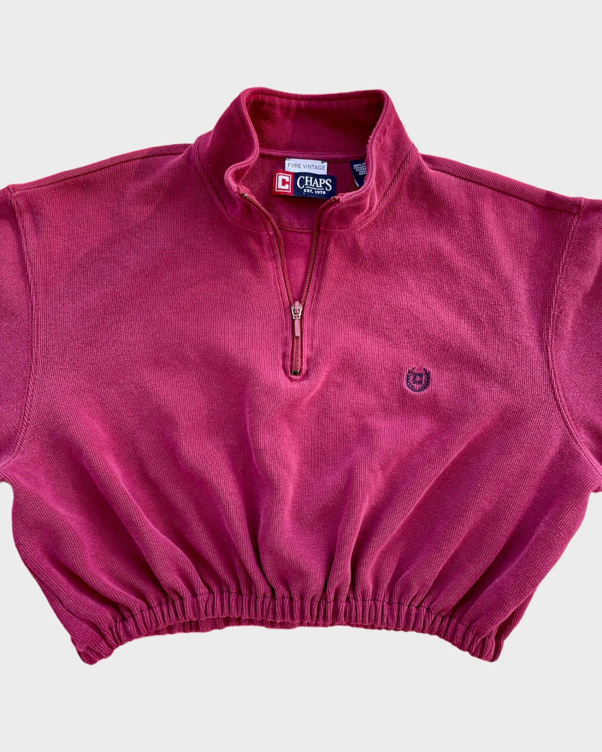 Reworked Chaps Burgundy Crop Pullover Sweater (M/L)