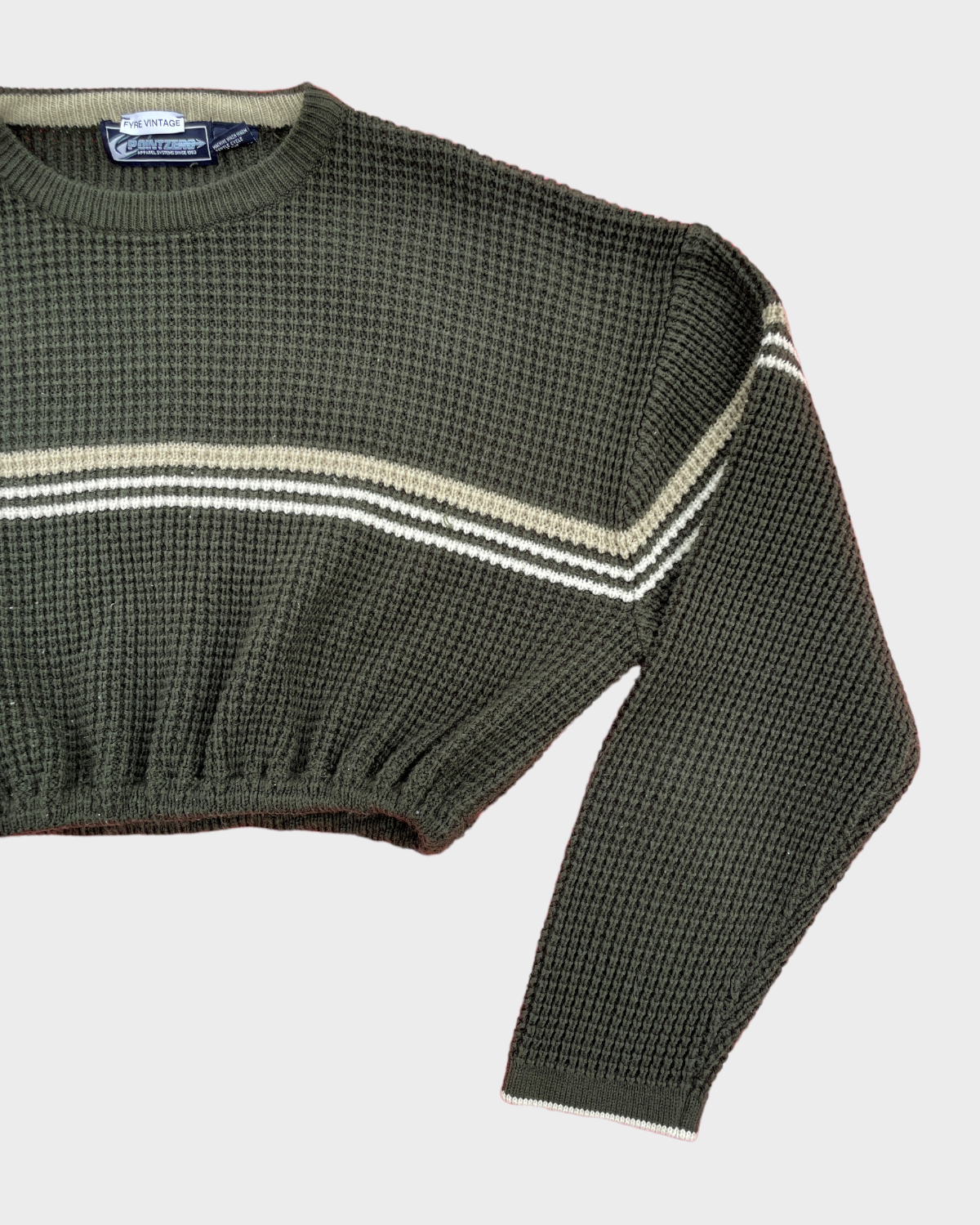 Vintage Rework Green Crop Grandpa Sweater (M-XL)