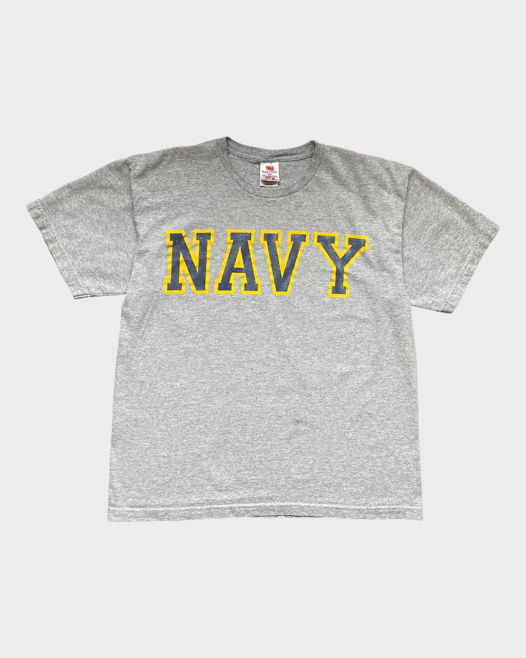 Vintage Gray Navy Dad T-Shirt (L)