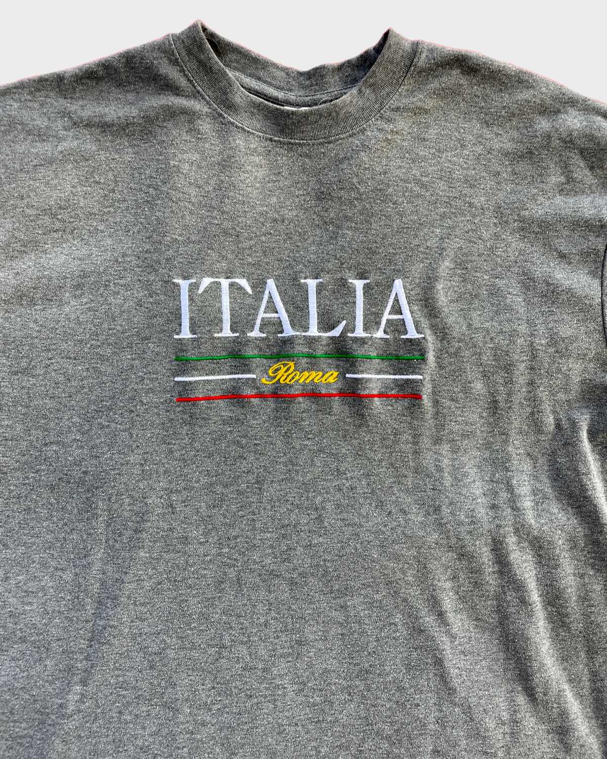 "Italia Roma" Italy Rome Dad T-Shirt Gray (XL)