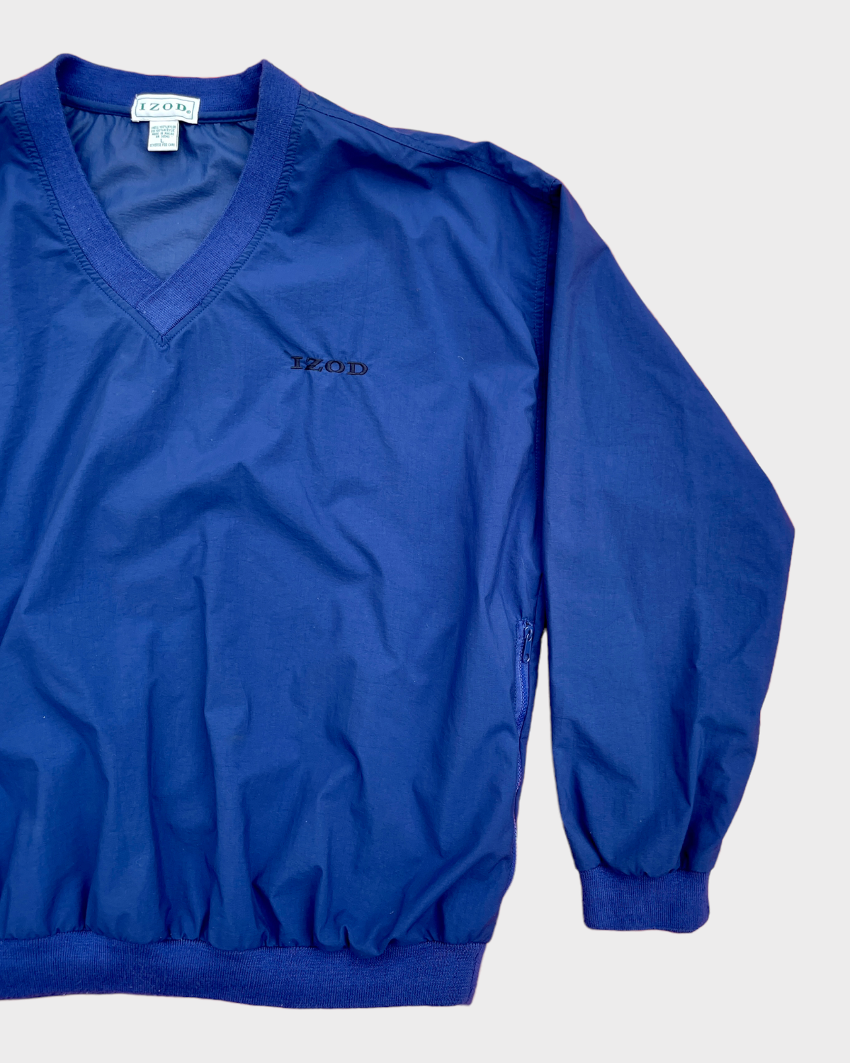 Vintage IZOD Blue Pullover Windbreaker Sweater (L)